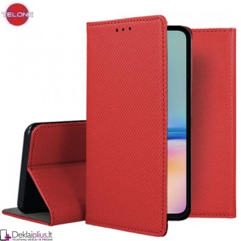 Telone atverčiamas dėklas - raudonas (Samsung A05S) Telone atverčiamas dėklas - raudonas (Samsung A05S)